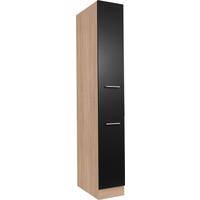 Apothekerschrank Merle Schwarz, Eiche Dekor B: 30cm - Eichefarben/Schwarz, Basics, Holzwerkstoff (30/200/60cm) - Respekta