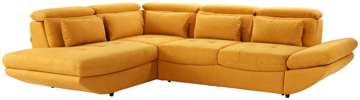 Sedacia súprava PARK, ľavá, kari žltá - čierna/kari žltá, Modern, textil/plast (233/311cm) - Luca Bessoni