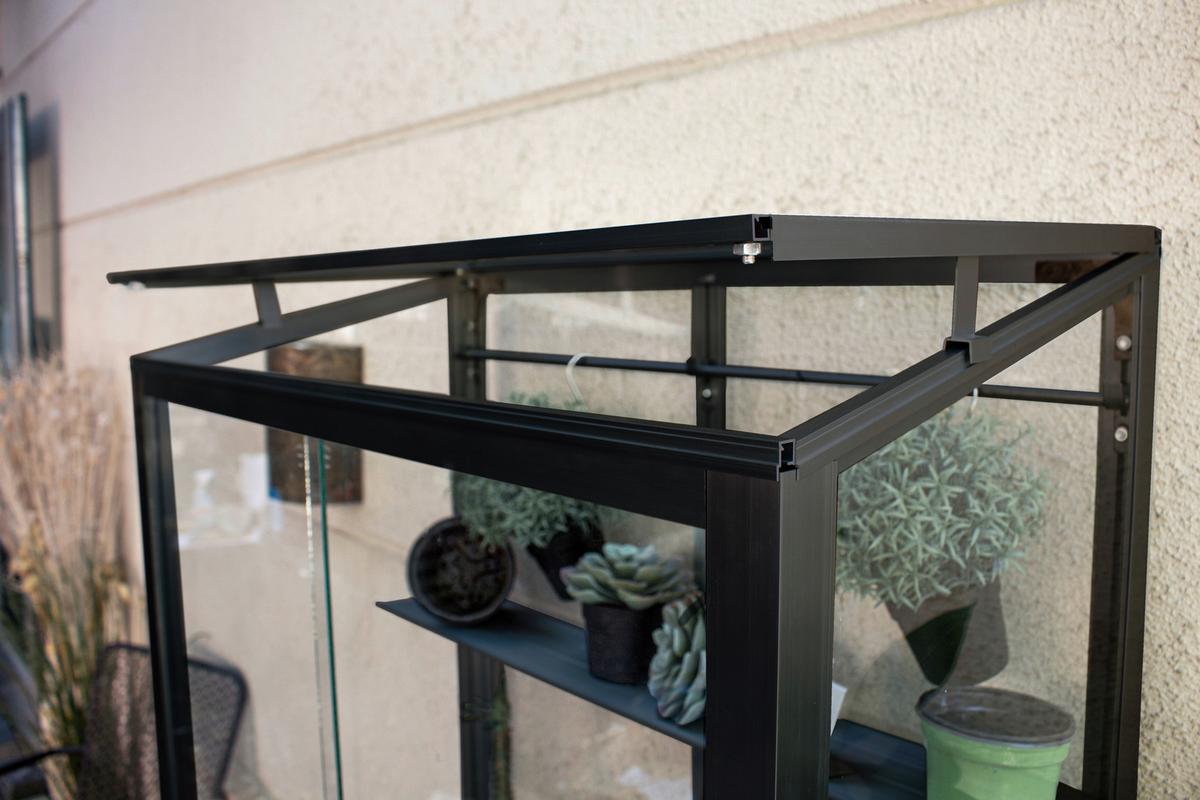 Balkon-gewächshaus Polis 350 Schwarz Metall/glas H: 165,5cm - Schwarz, Basics, Glas/Metall (81,2/165,5/81,2cm)