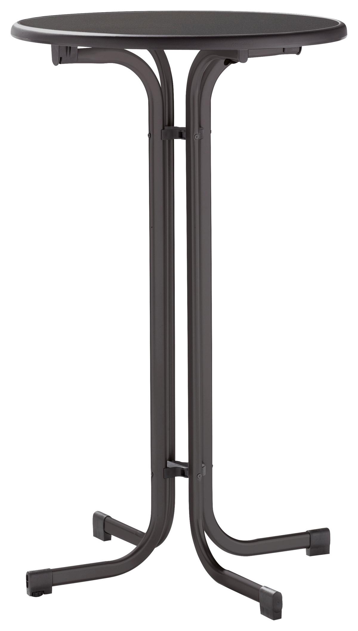 Gartentisch Klappbar Holzwerkstoff/metall ⌀ 70 Cm - Grau, MODERN, Holzwerkstoff/Metall (70/70/112cm) - Sieger