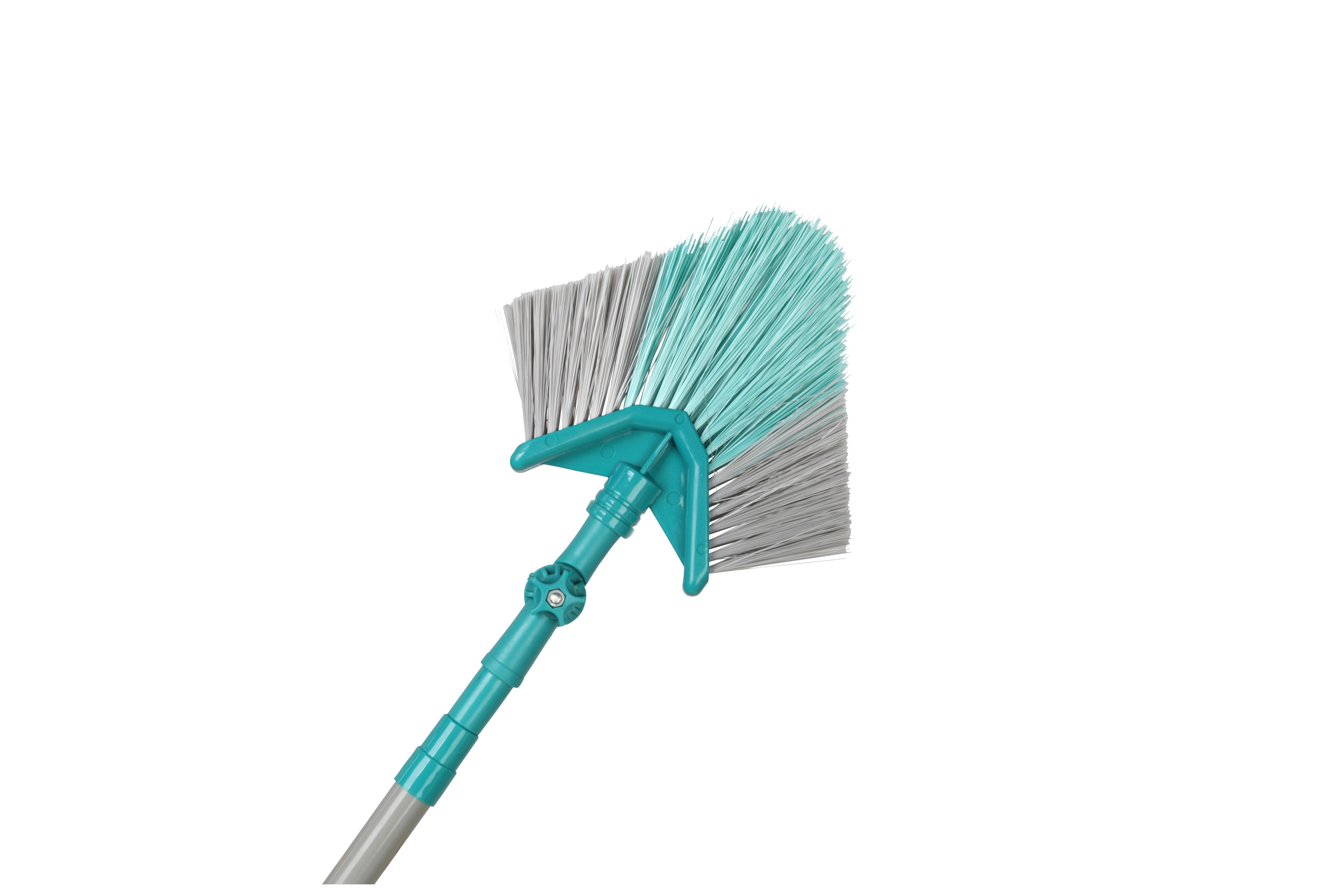 Eckbesen mit Teleskopstiel B: 24 cm Kunststoff-Borsten - Blau/Schwarz, KONVENTIONELL, Kunststoff/Metall (24/128cm) - Ondega