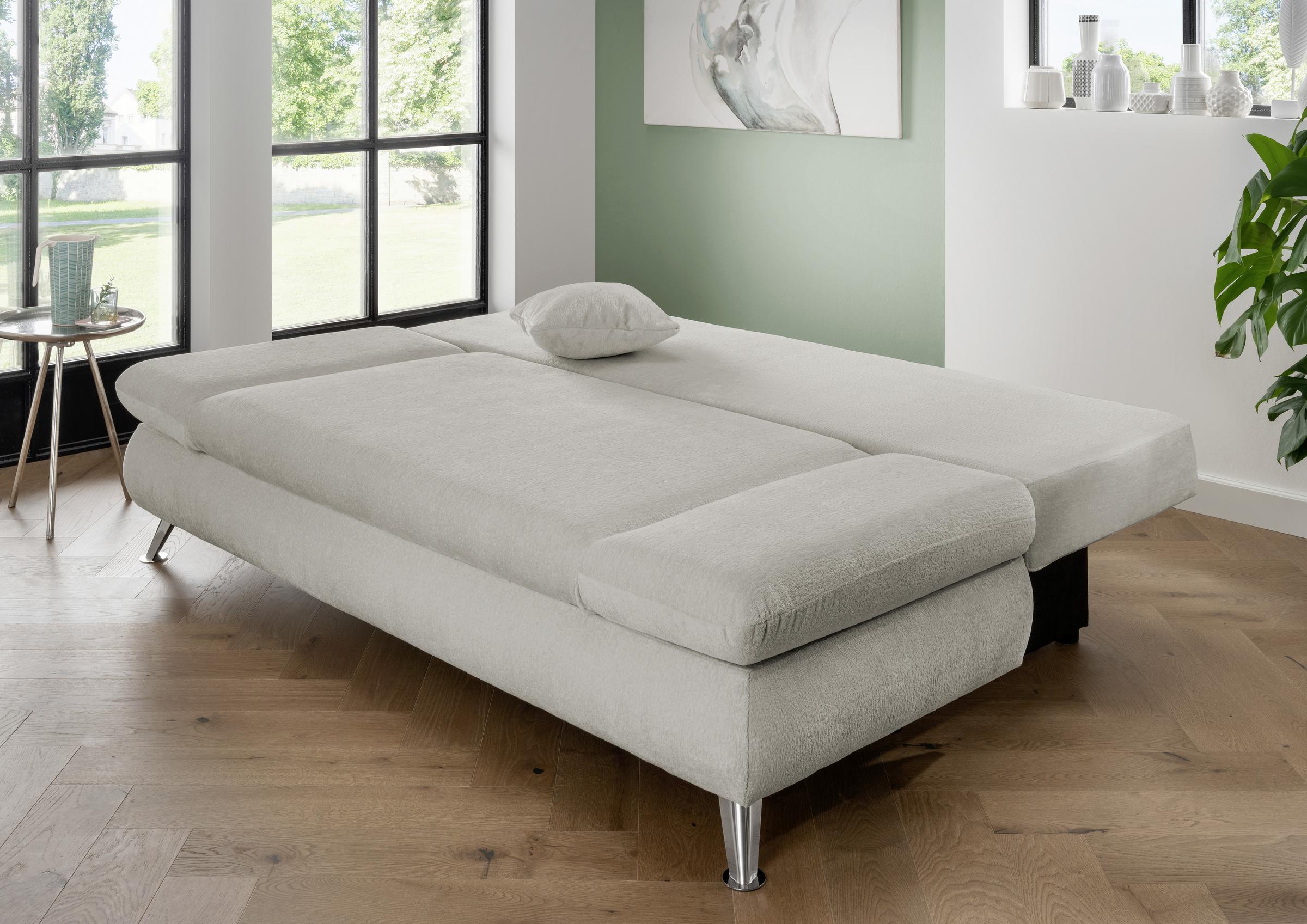Helles Wohnzimmersofa mit Schlaffunktion