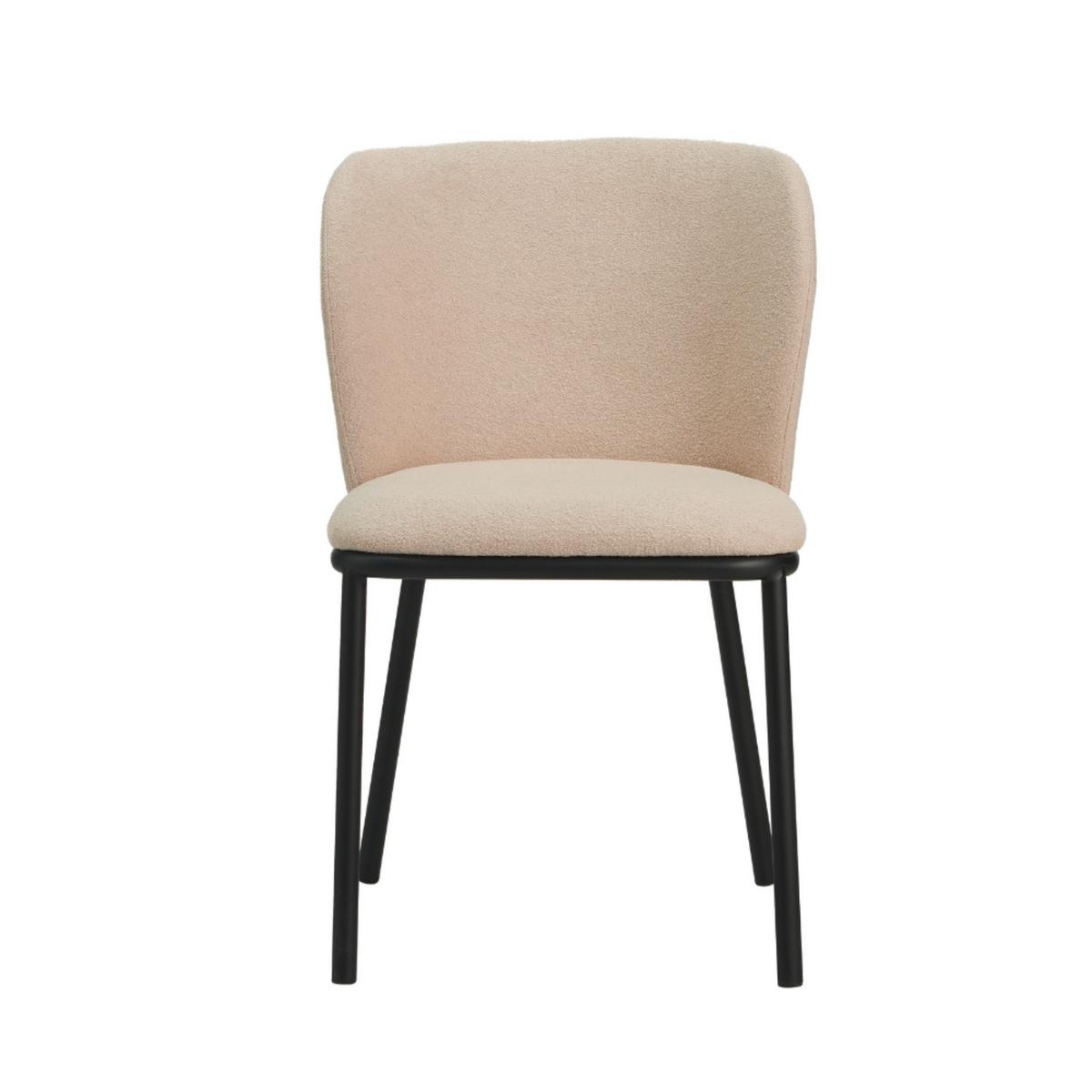Stuhl-set Bourges Beige B: 52 Cm - Beige/Schwarz, MODERN, Textil/Metall (52/80/44cm) - MID.YOU