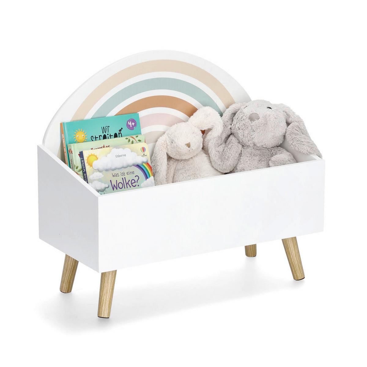 Spielzeugtruhe Rainbow - Naturfarben/Weiß, Basics, Holz/Holzwerkstoff (58/28/52cm) - Zeller Present