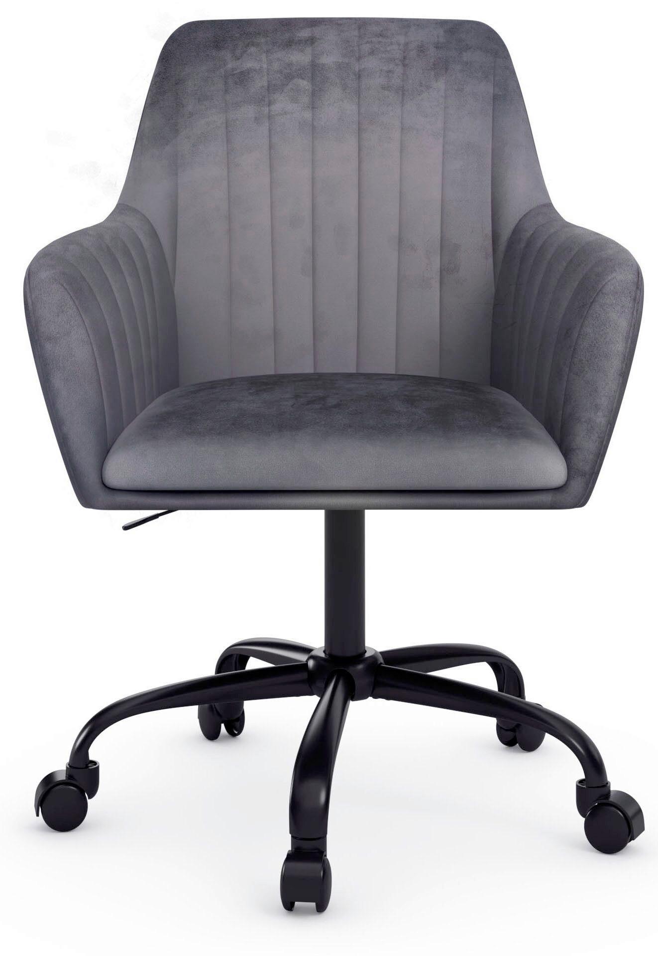 Drehstuhl Perry Anthrazit B: 58cm - Anthrazit/Schwarz, Design, Textil/Metall (58/78/54cm) - MID.YOU