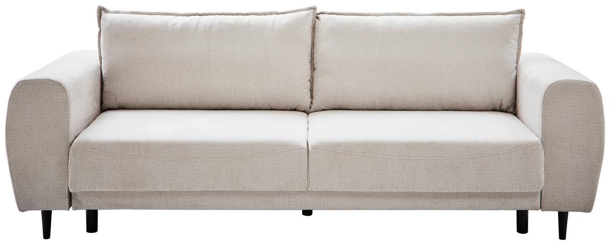 3-sitzer-sofa Mit Schlaffunktion Siena B: 245 Cm - Hellgrau/Schwarz, Design, Textil (245/85/92cm) - Livetastic