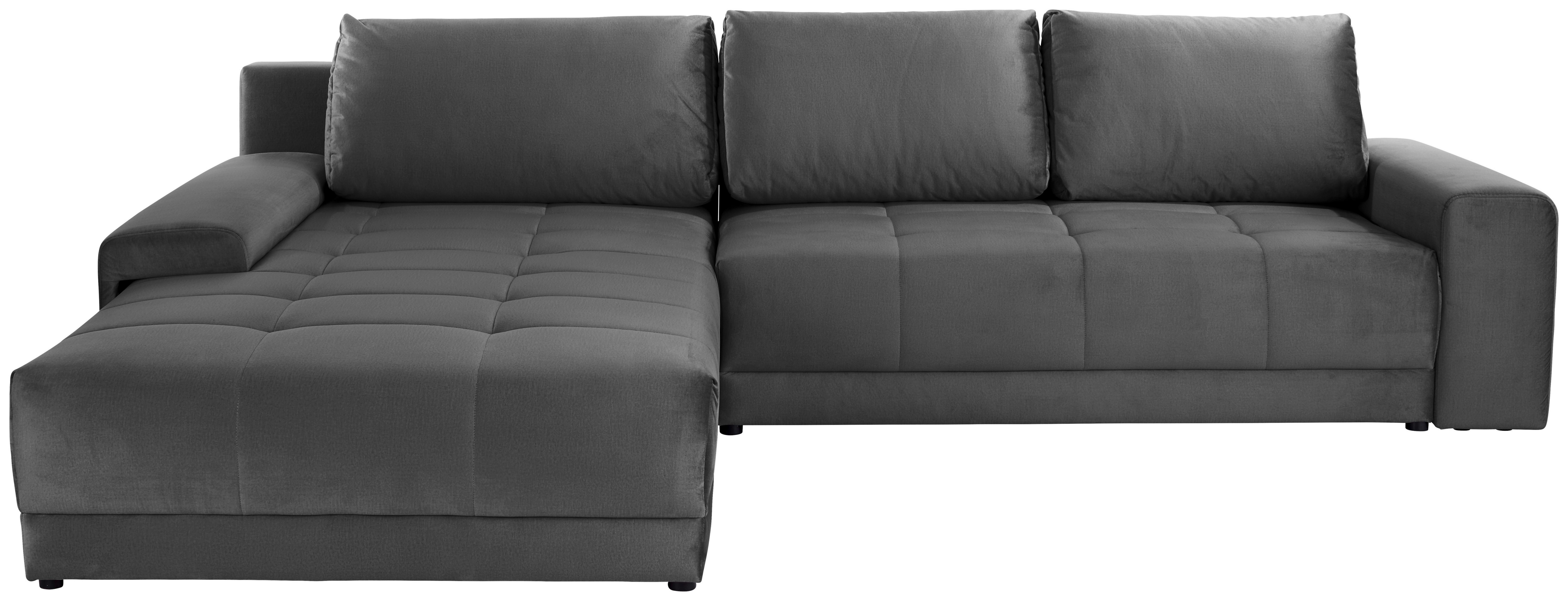 Ecksofa mit Schlaffunktion + Bettkasten Adria Dunkelgrau