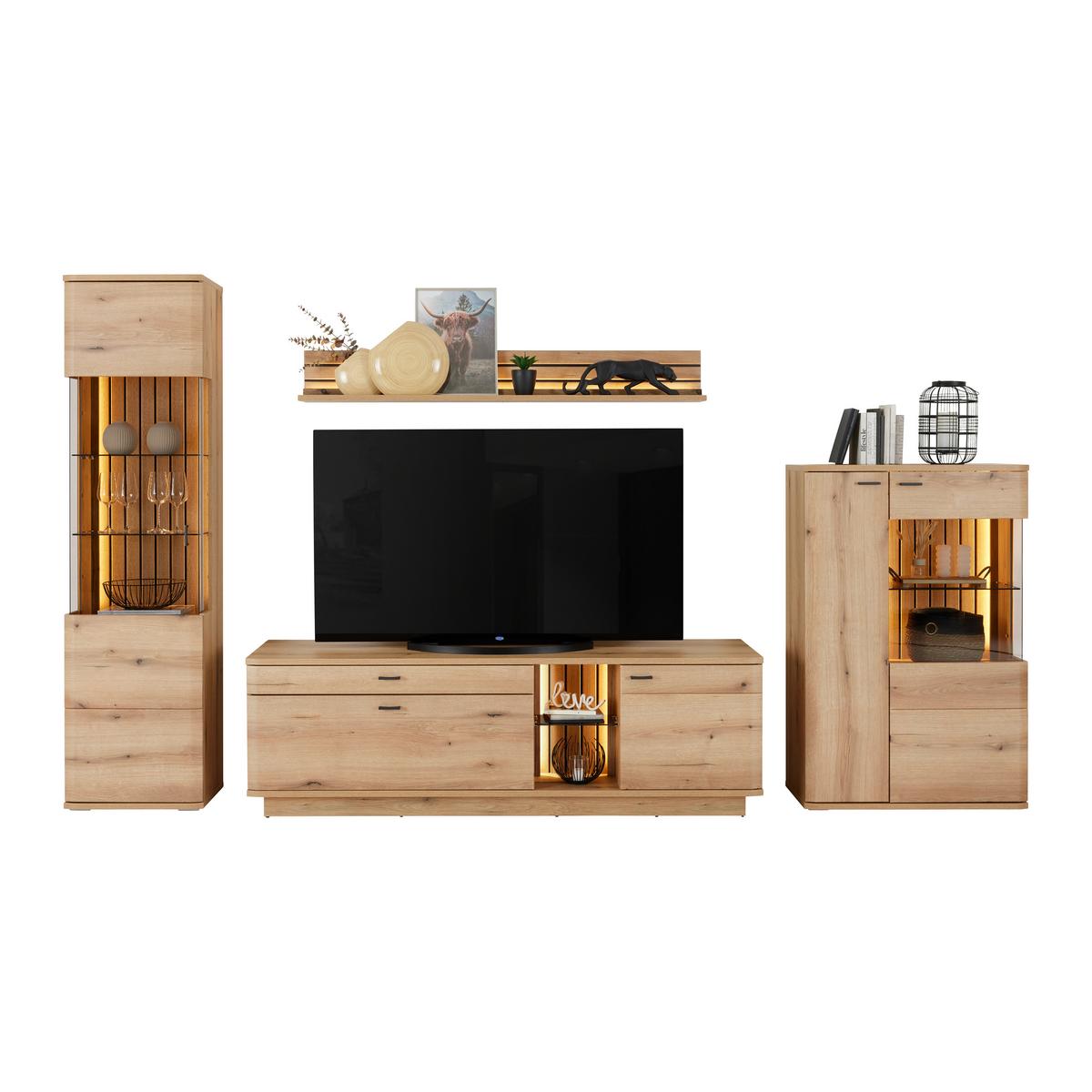 Wandboard Fortuna B: 150 cm Evoke Eiche Dekor - MODERN, Holzwerkstoff (150/20/20cm)