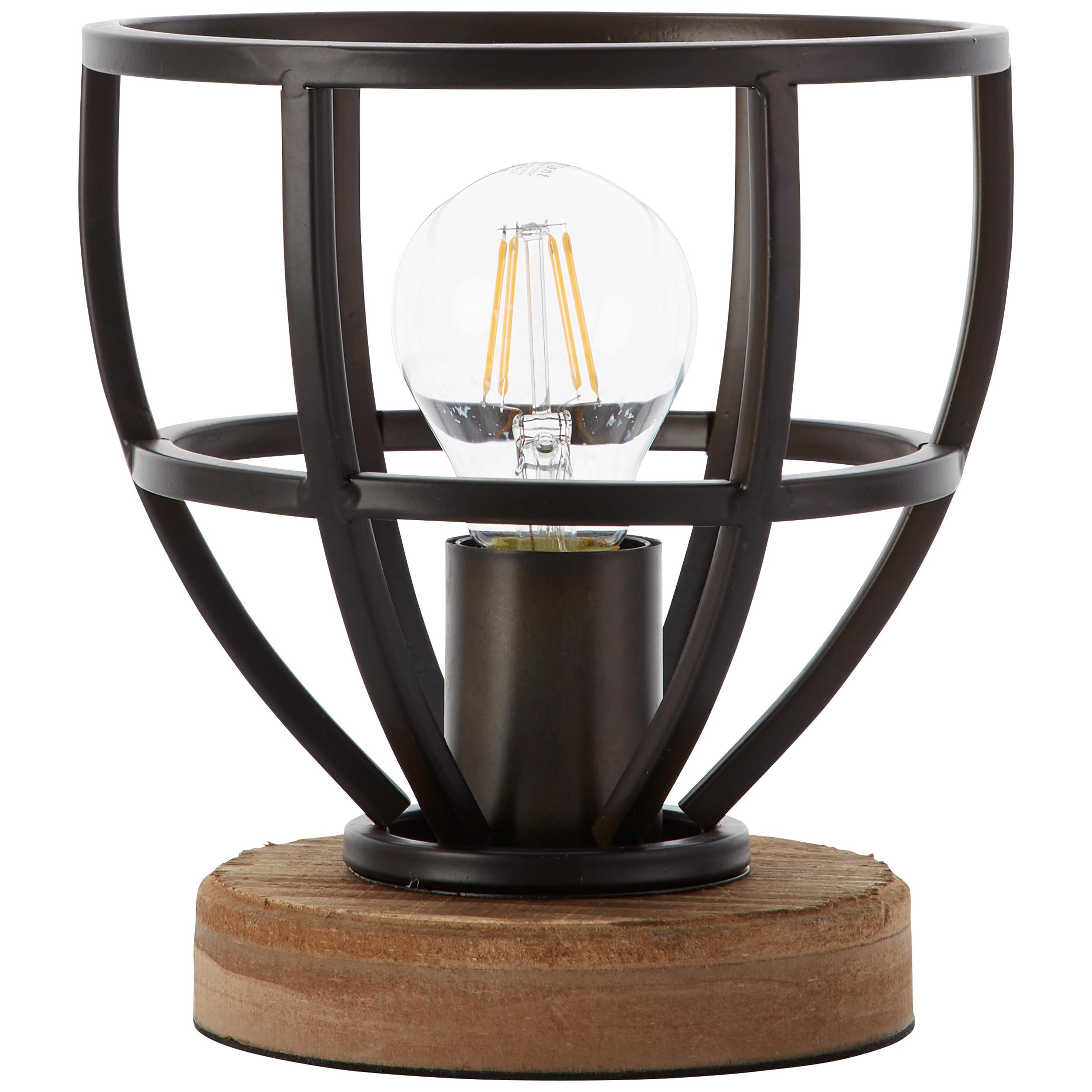Tischlampe Matrix Wood Schwarz/Naturfarben
