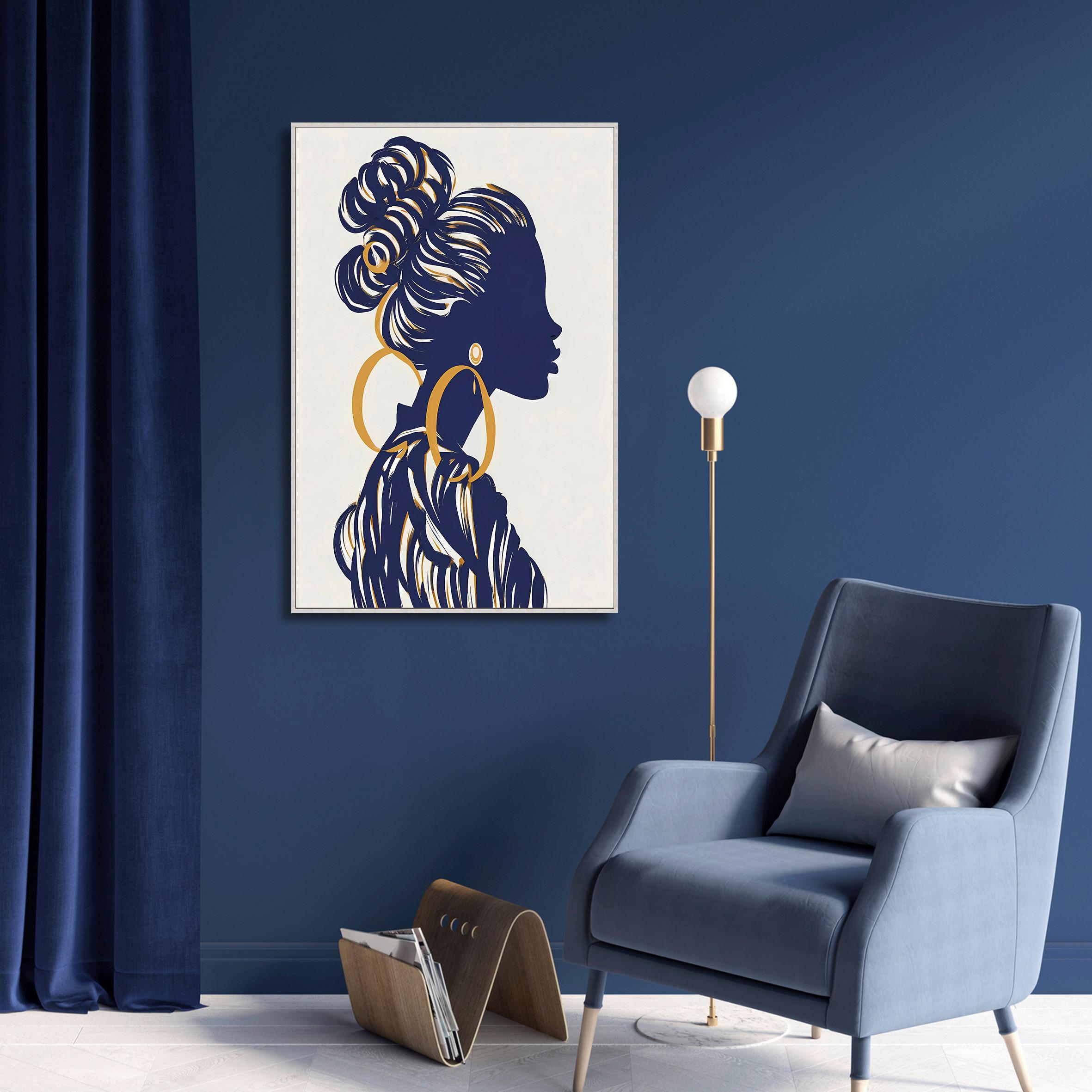 Obraz na plátně LOTTA, 60x90cm - bílá/modrá, Moderní, kompozitní dřevo/textil (60/90cm) - Premium Living