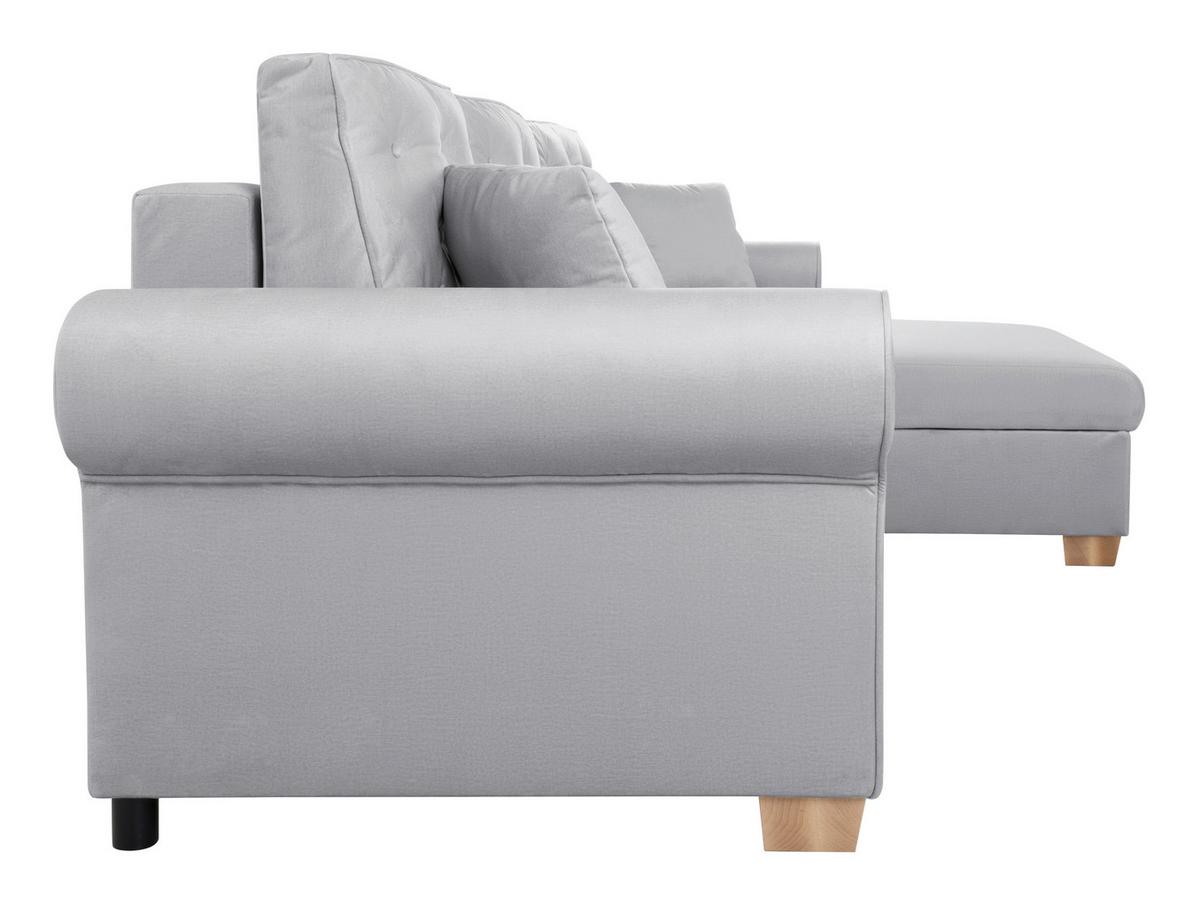 Ecksofa Arles Hellgrau 20 S: 266x161 Cm - Buchefarben/Hellgrau, Design, Textil (266/161cm) - MID.YOU