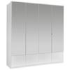 Drehtürenschrank Mit Spiegel 180cm Imago, Weiß - Weiß, KONVENTIONELL, Glas/Holzwerkstoff (180/199/58cm) - MID.YOU