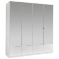 Drehtürenschrank Mit Spiegel 180cm Imago, Weiß - Weiß, KONVENTIONELL, Glas/Holzwerkstoff (180/199/58cm) - MID.YOU
