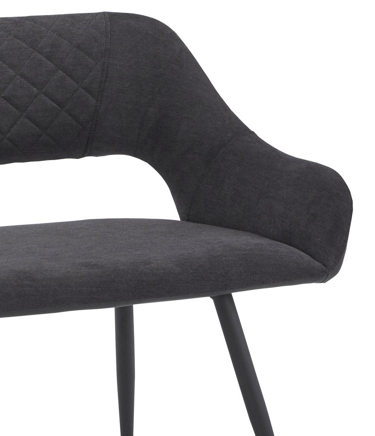 Sitzbank mit Lehne Gepolstert Anthrazit Porto B: 140 cm - Anthrazit/Schwarz, MODERN, Textil/Metall (140l) - MID.YOU