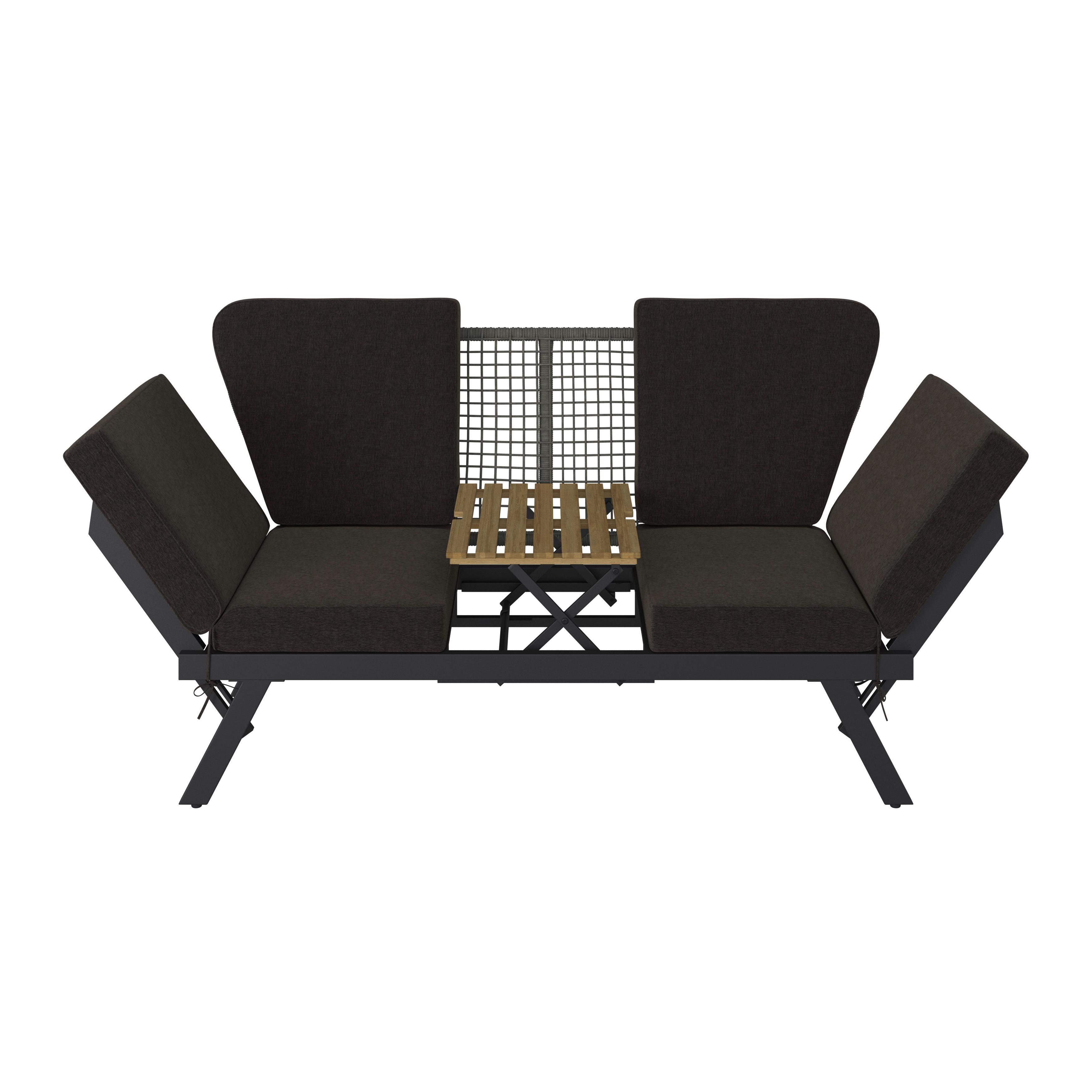 Gartenbank Metall Relax mit Kissen - MODERN (215/83/75cm) - Beldano