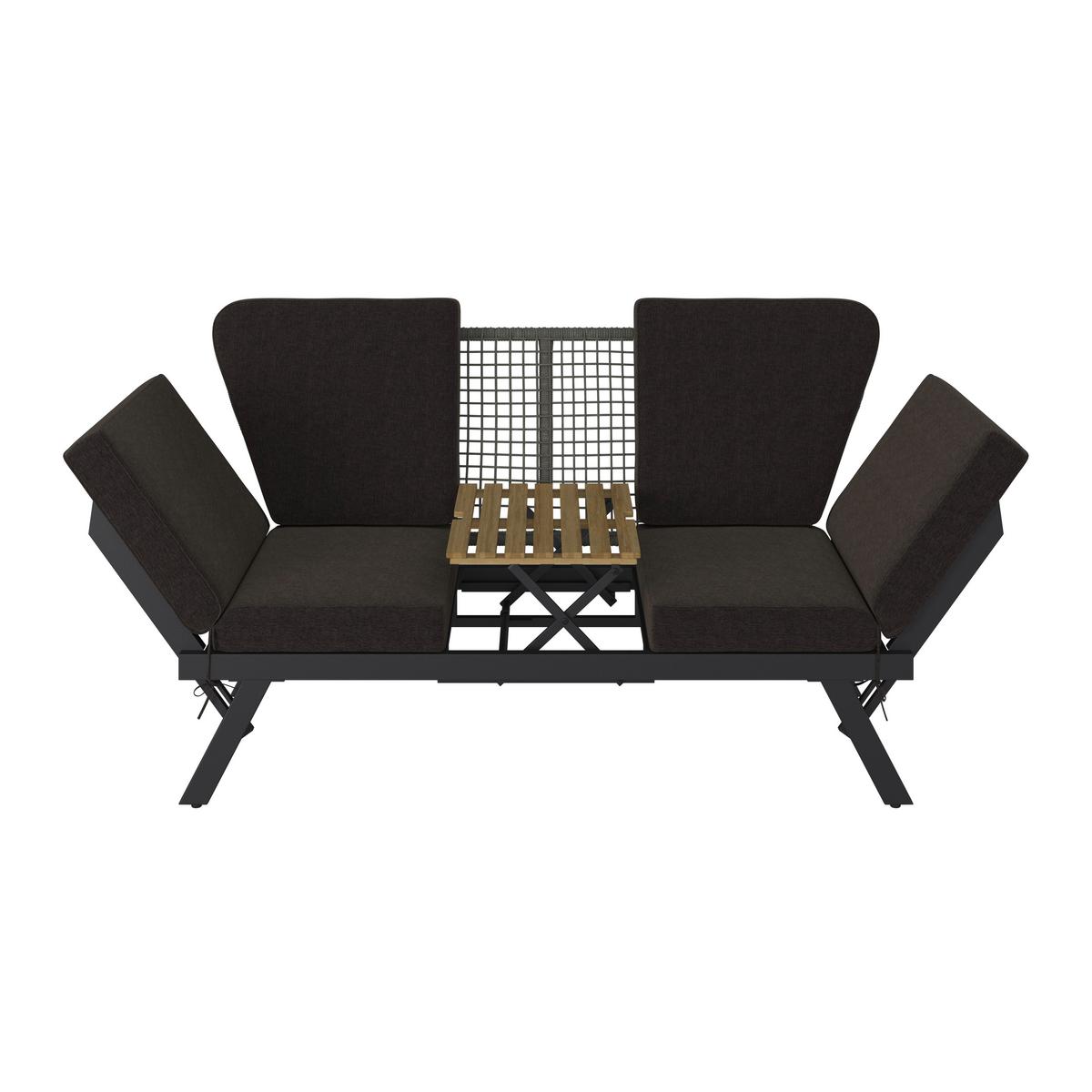 Gartenbank Metall Relax mit Kissen - MODERN (215/83/75cm) - Beldano