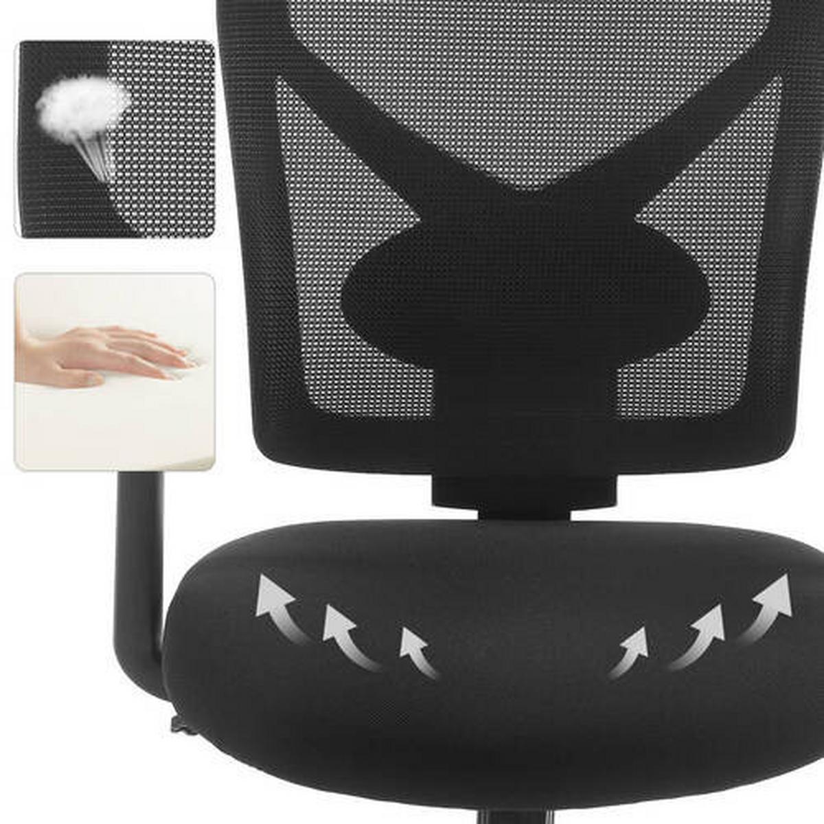 Drehstuhl mit Armlehnen Schwarz, Bis 120 Kg - Schwarz, Basics, Kunststoff/Textil (68/100-112,5/65cm) - Boxxx