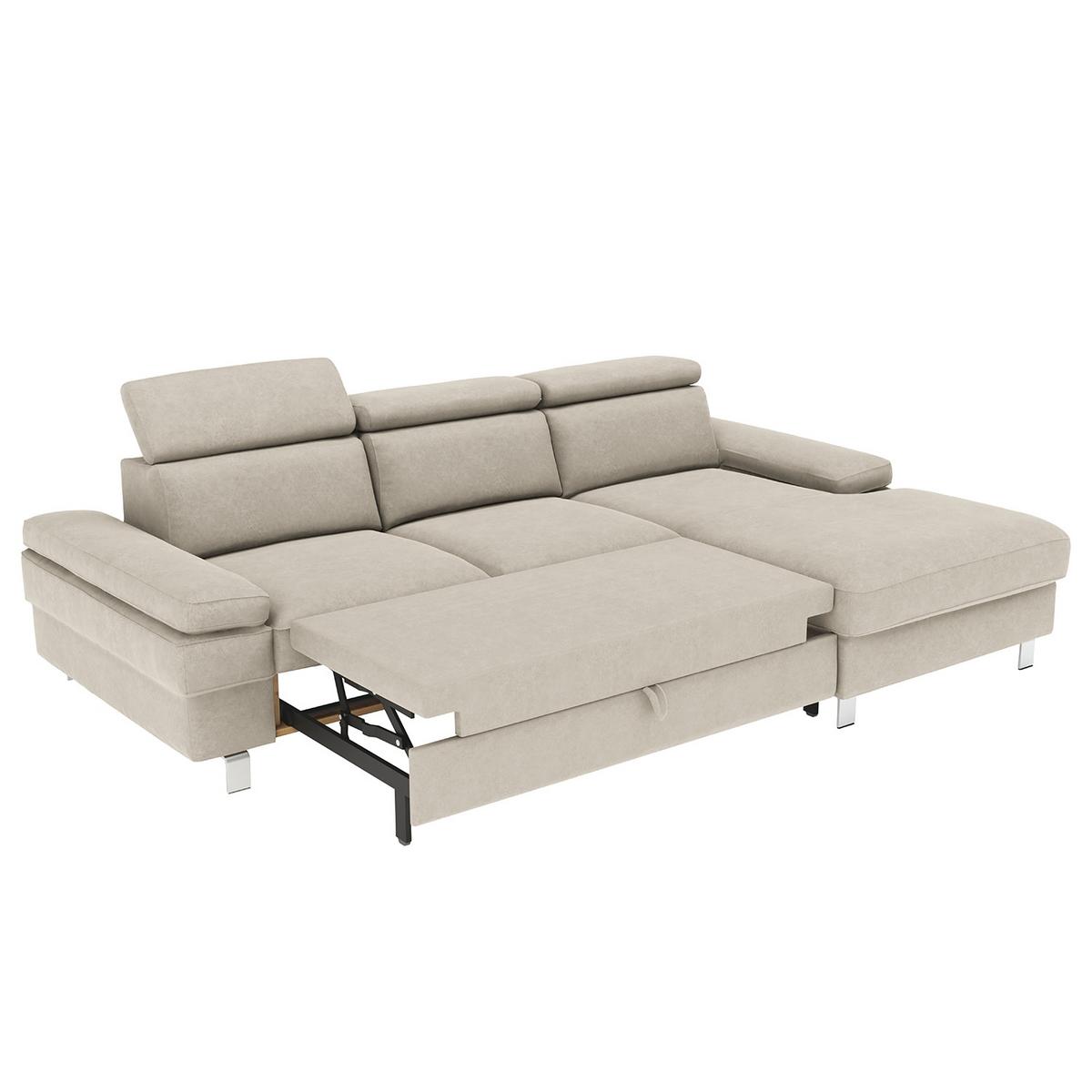 Ecksofa Elvis Silberfarben S: 259x182 Cm - Silberfarben, KONVENTIONELL, Textil (259/182cm) - Trendmanufaktur