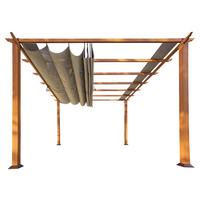 Pergola FLORIDA 11x11 - světle hnědá, Basics, kov/plast (350/235/350cm)