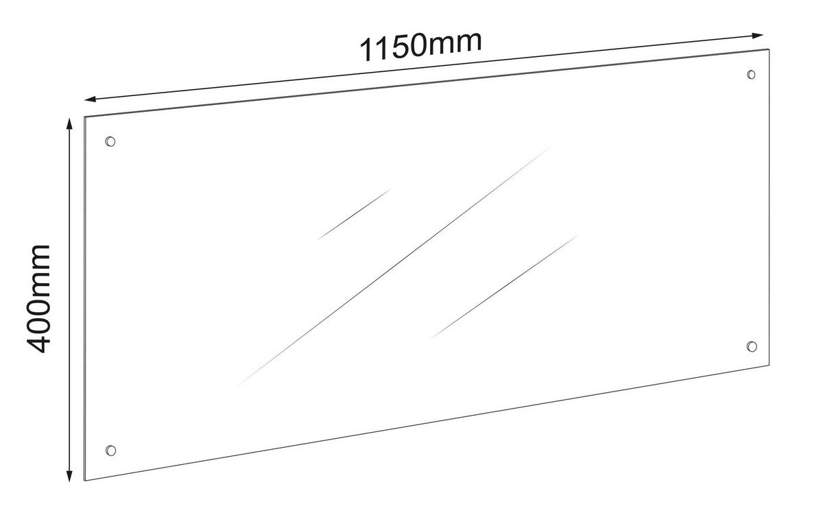 KÜCHENRÜCKWAND Klarglas B: 115cm - Klar, Trend, Glas (115/40cm) - MID.YOU