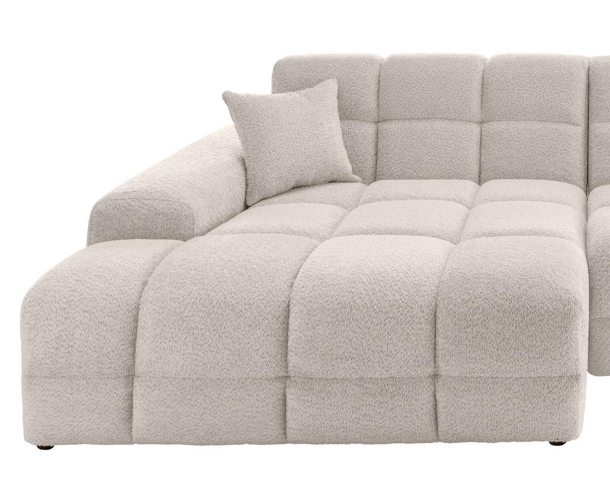 Ecksofa Bosco, Weiß S: 152x301 cm - Schwarz/Weiß, MODERN, Textil (152/301cm) - Livetastic