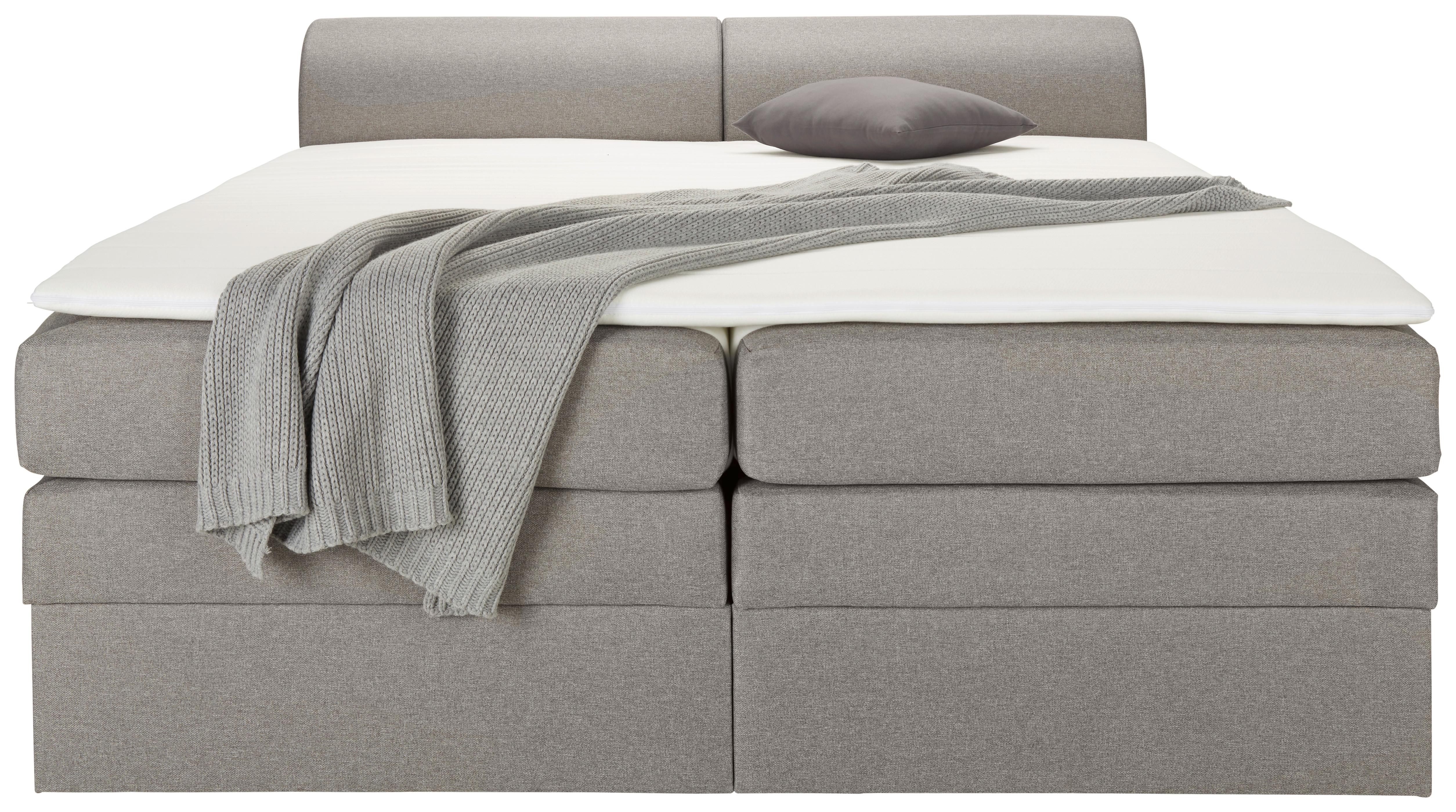 Boxspring posteľ FLEXI s úložným priestorom, 180x200 - čierna/sivá, Konventionell, textil/plast (180/200cm) - Based