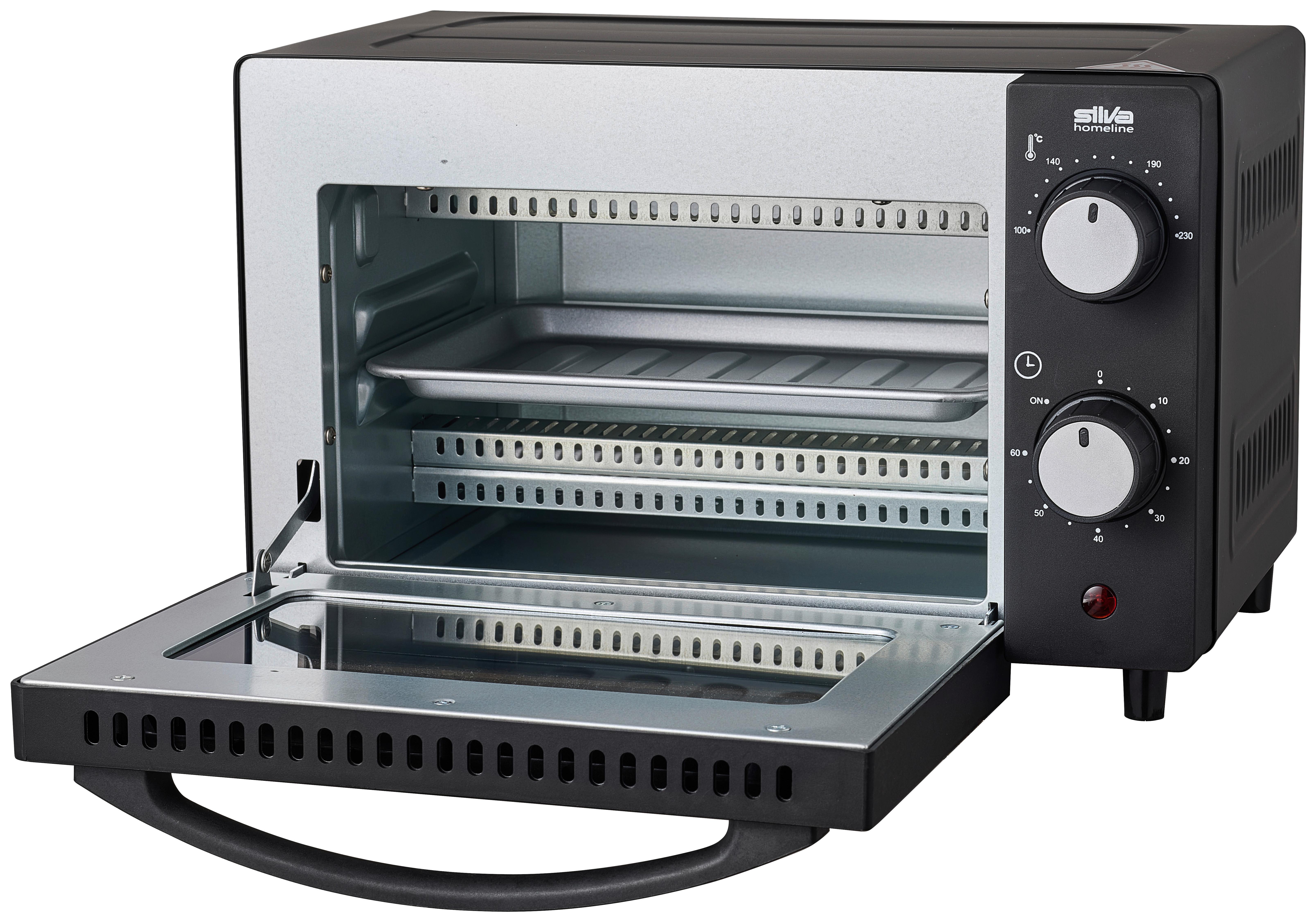 Minibackofen Semira - Schwarz, Basics, Glas/Kunststoff (40,5/26,4/35cm) - Silva Homeline