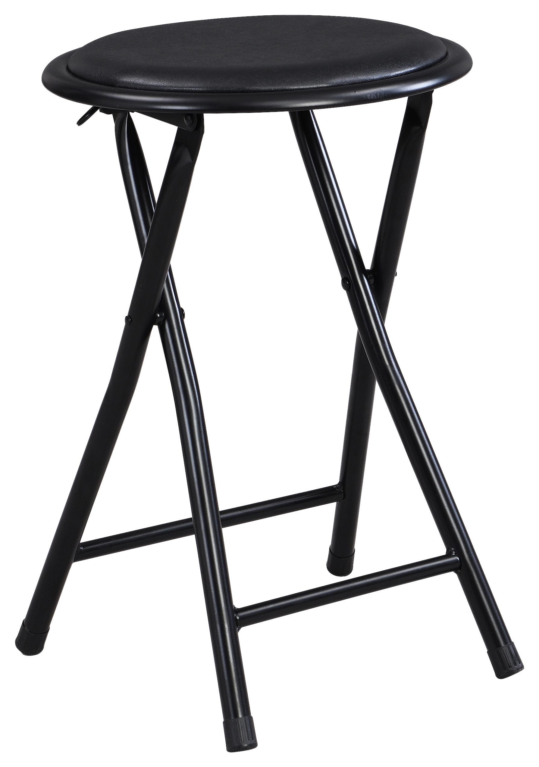 KLAPPSTUHL OUZO 3 - Schwarz, MODERN, Textil/Metall (30/45/30cm)