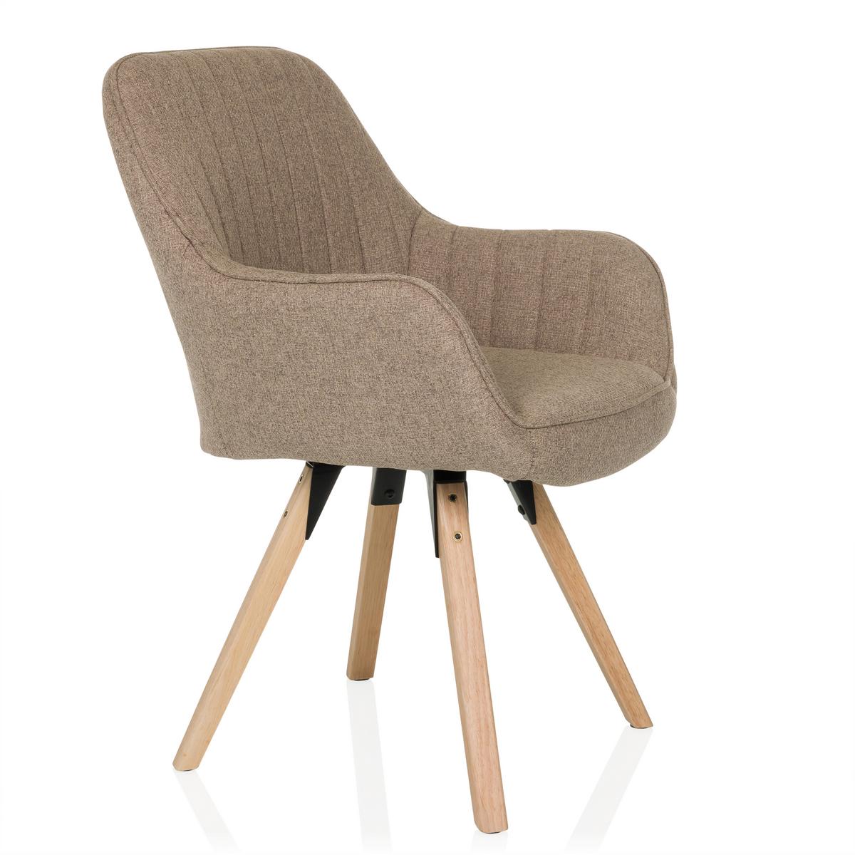 Armlehnstuhl Scandi Ted Beige B: 56 cm - Beige/Buchefarben, MODERN, Holz/Textil (56/84/62cm) - MID.YOU