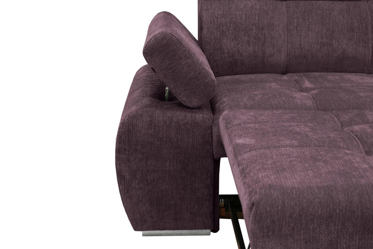 Rohová sedačka VEGAS, pravá, černicová ženilka - strieborná/černicová, Design, drevo/textil (294/173cm)