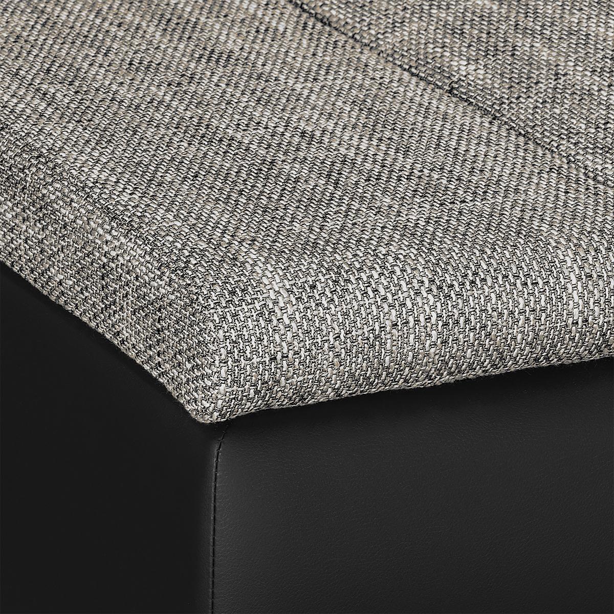 Ecksofa Acra Grau, Schwarz S:266x175cm - Chromfarben/Schwarz, Design, Textil (266/175cm) - Livetastic