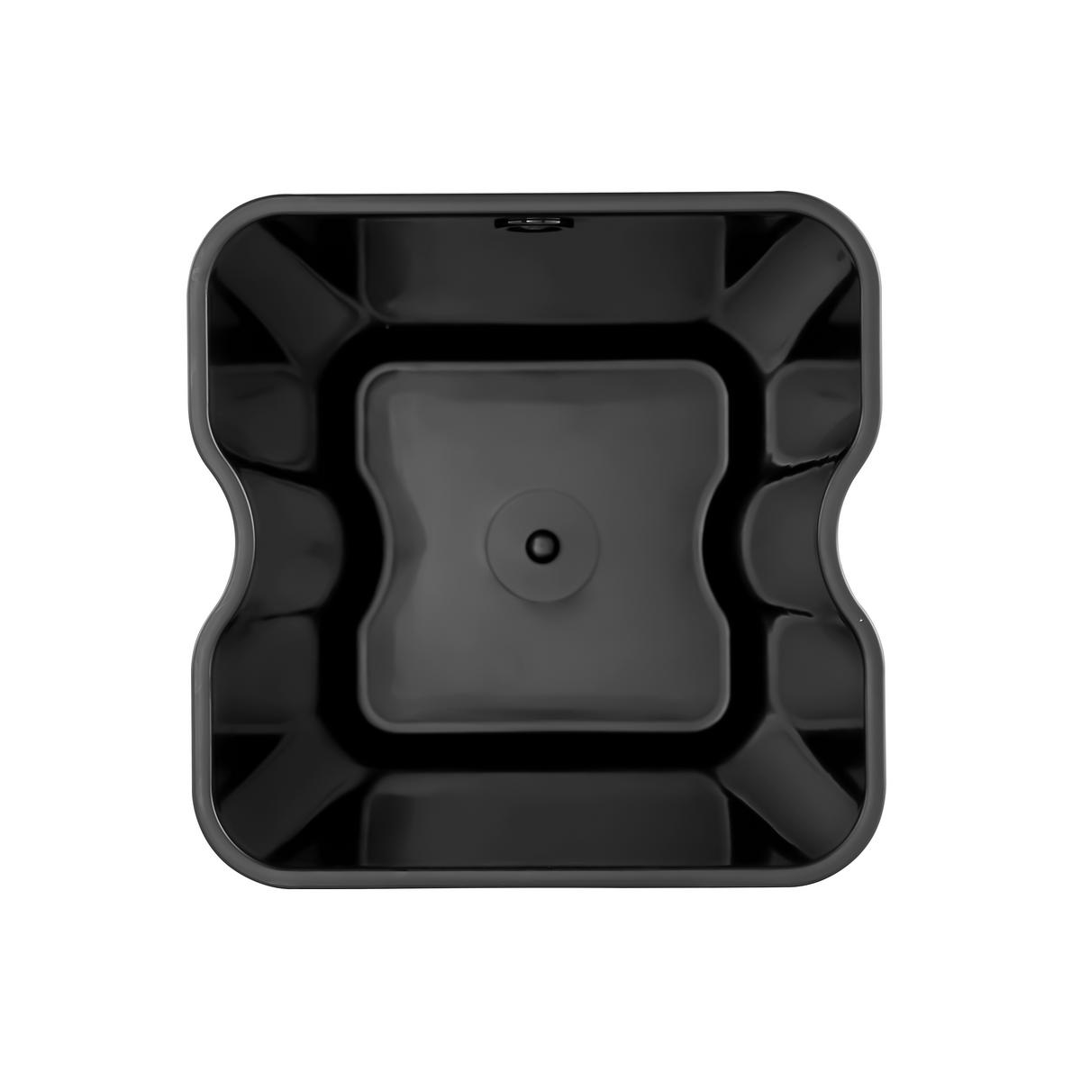 ABFALLEIMER Clean Square B: 37cm - Schwarz/Weiß, MODERN, Kunststoff/Metall (37/65/29cm) - MID.YOU