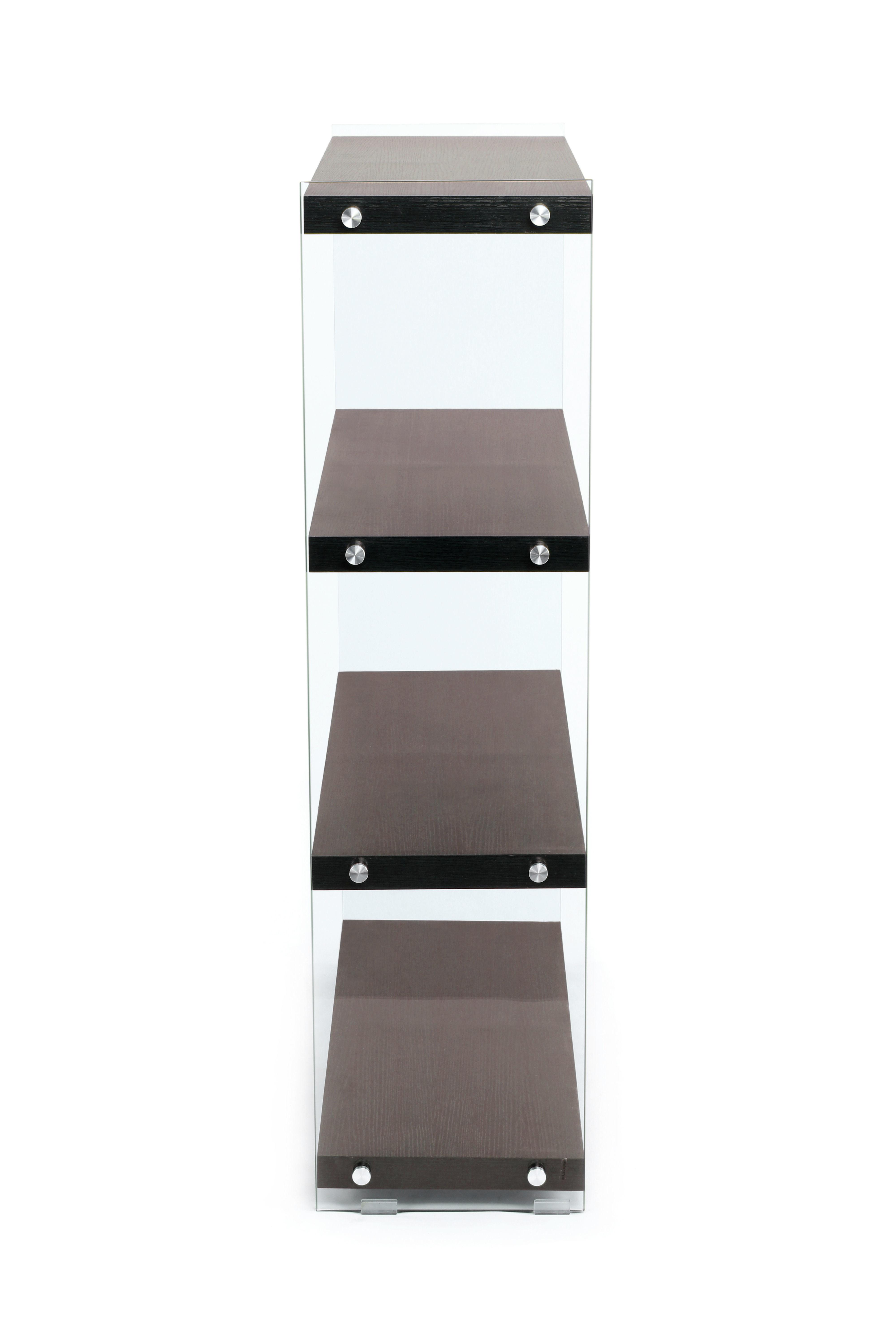 Regal Elementary B: 29,5 cm Dunkelbraun/Glas