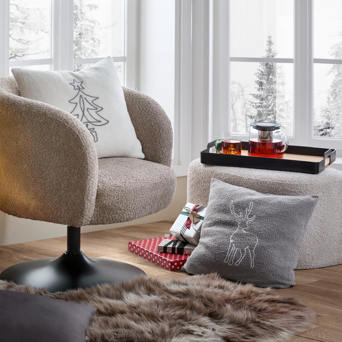 DEKORAČNÍ POLŠTÁŘ CASPAR - šedá/bílá, textil (45/45cm) - Mömax