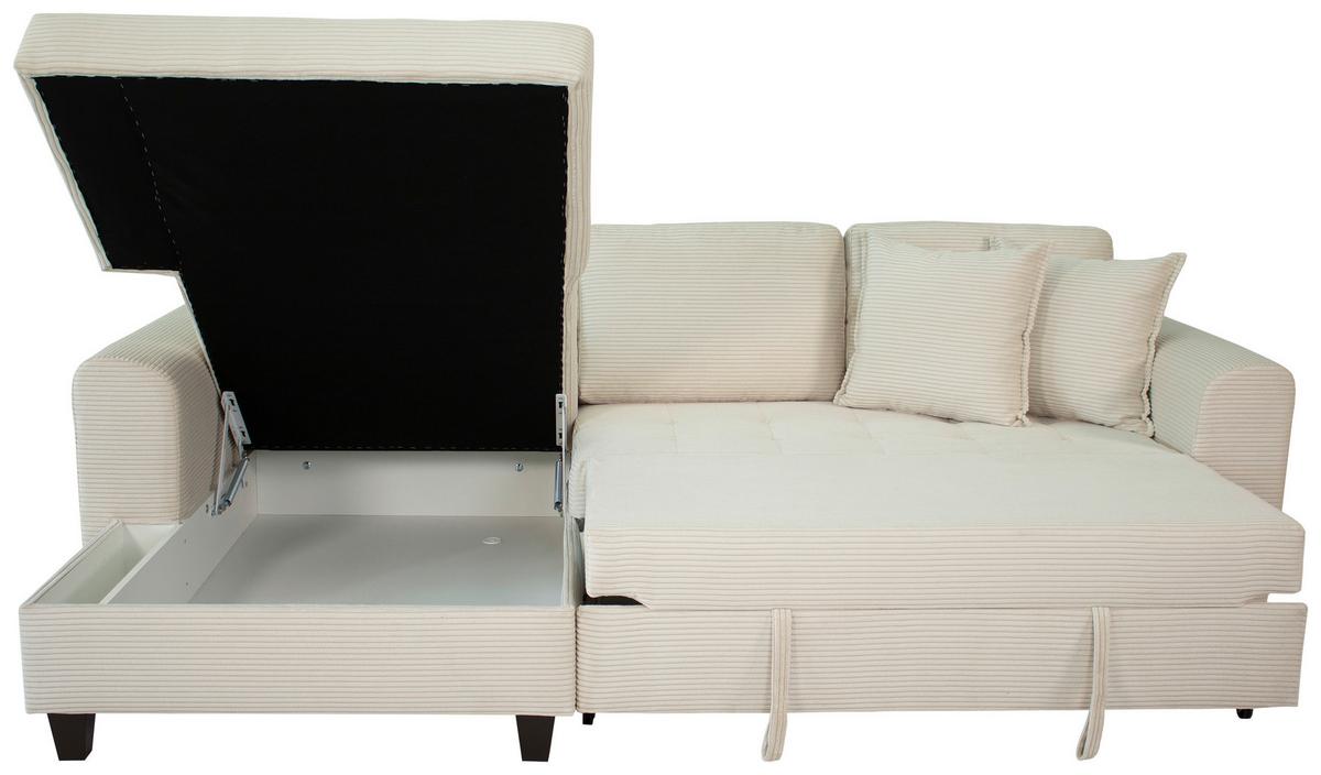 Ecksofa Moritz Creme S: ca. 155x265 cm - Creme, Trend, Textil (155/265cm)