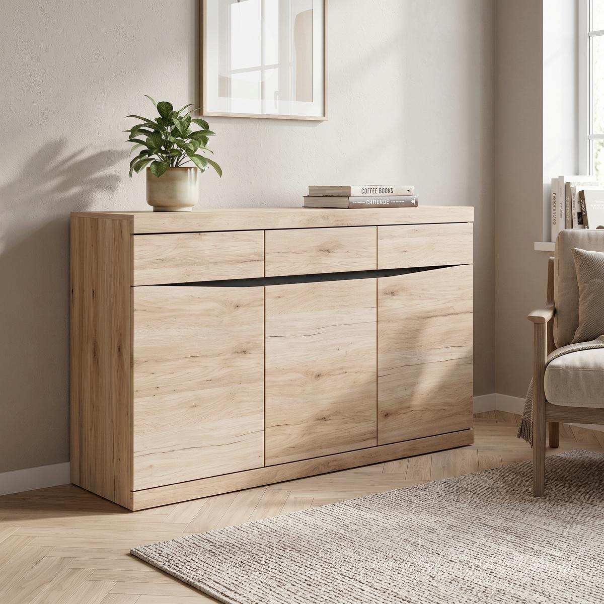 Kommode Summer Eiche San Remo Dekor B: 150 cm - MODERN, Holzwerkstoff (150/92/40cm) - Modern Living
