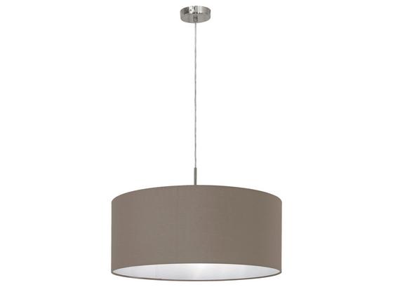 Hängeleuchte Pasteri - Taupe/Nickelfarben, MODERN, Textil/Metall (53/110cm) Hängeleuchte Pasteri - Taupe/Nickelfarben, MODERN, Textil/Metall (53/110cm)