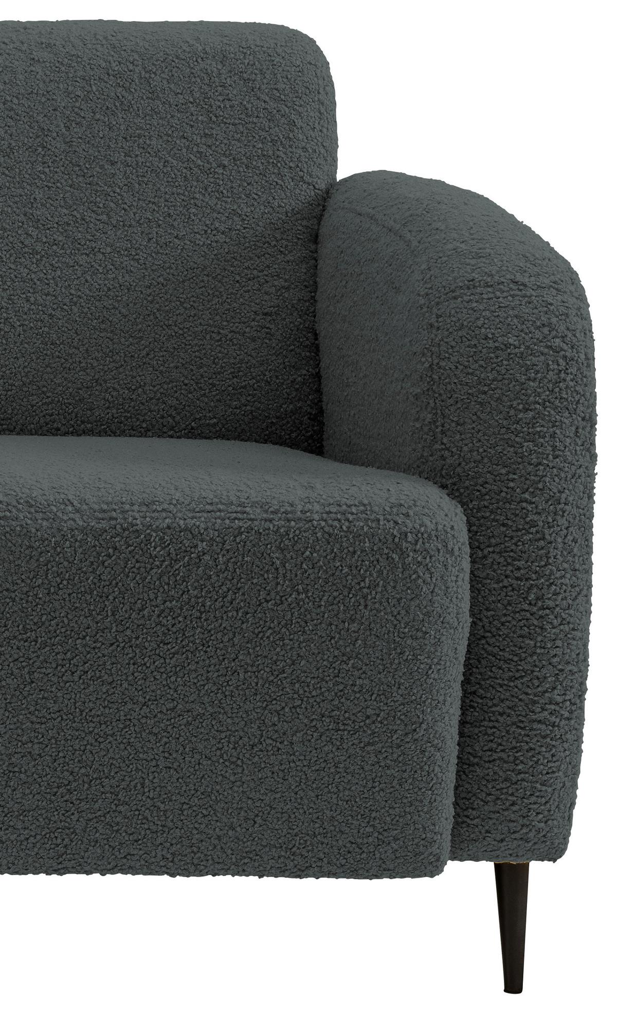 Polstersessel mit Armlehnen Marone Teddystoff Anthrazit - Anthrazit/Schwarz, MODERN, Textil (85/76/90cm) - Livetastic