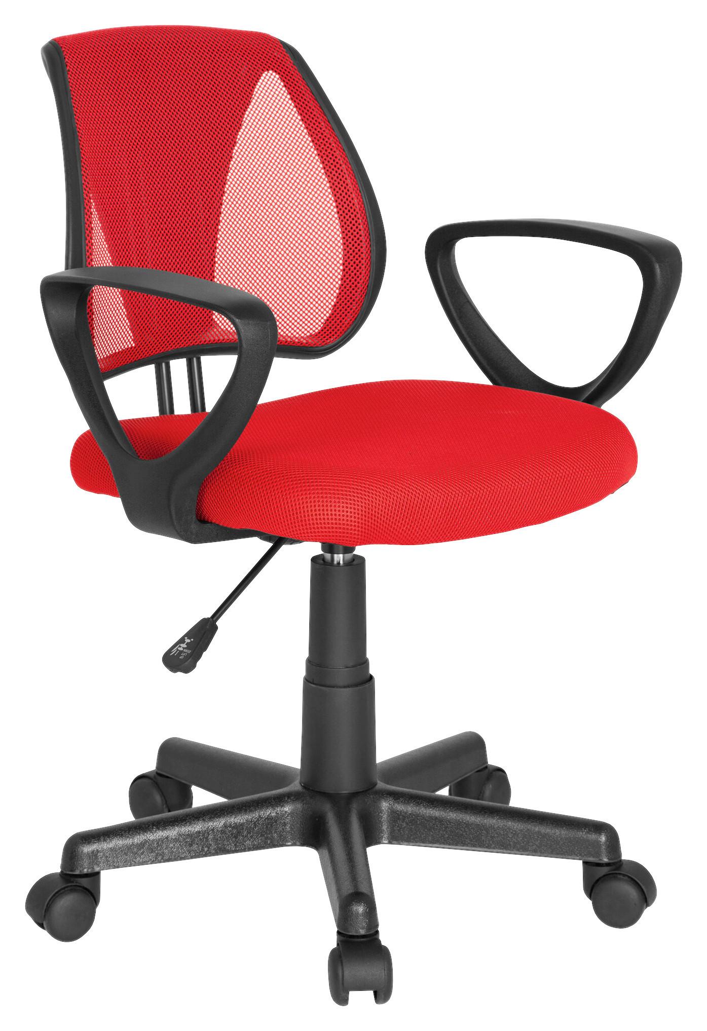 Jugenddrehstuhl Kiddy Cd Rot - Rot/Schwarz, Basics, Kunststoff (58/75-92/45cm) - MID.YOU