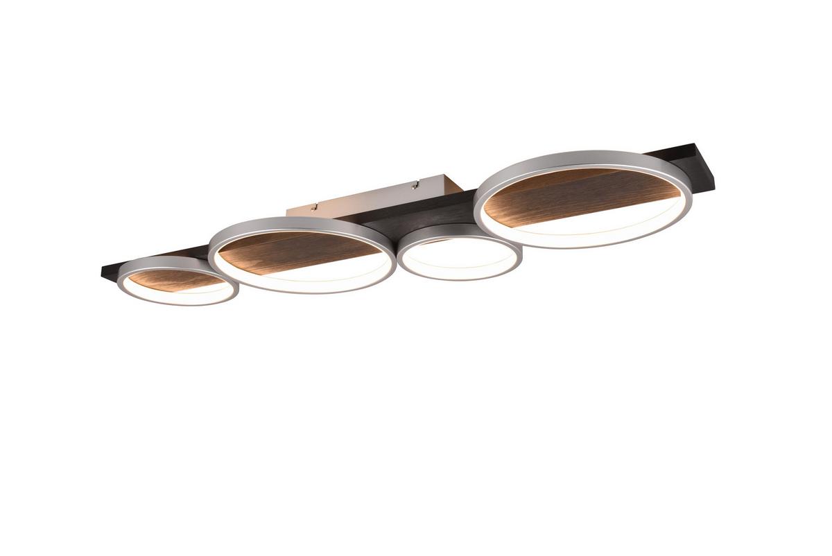 LED-Deckenleuchte, Switchdim 643810487 Medera - Titanfarben/Schwarz, Design, Holz/Metall (100/7,5/34,5cm) - Trio Leuchten