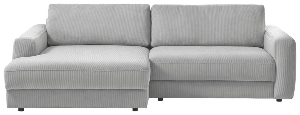 Ecksofa Bourbon - Schwarz/Grau, MODERN, Textil (176/250cm) - Trendmanufaktur