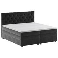 Boxspringbett Elio Schwarz 180x200 Cm H2 - Schwarz, ROMANTIK / LANDHAUS, Textil (184/121/212cm) - James Wood