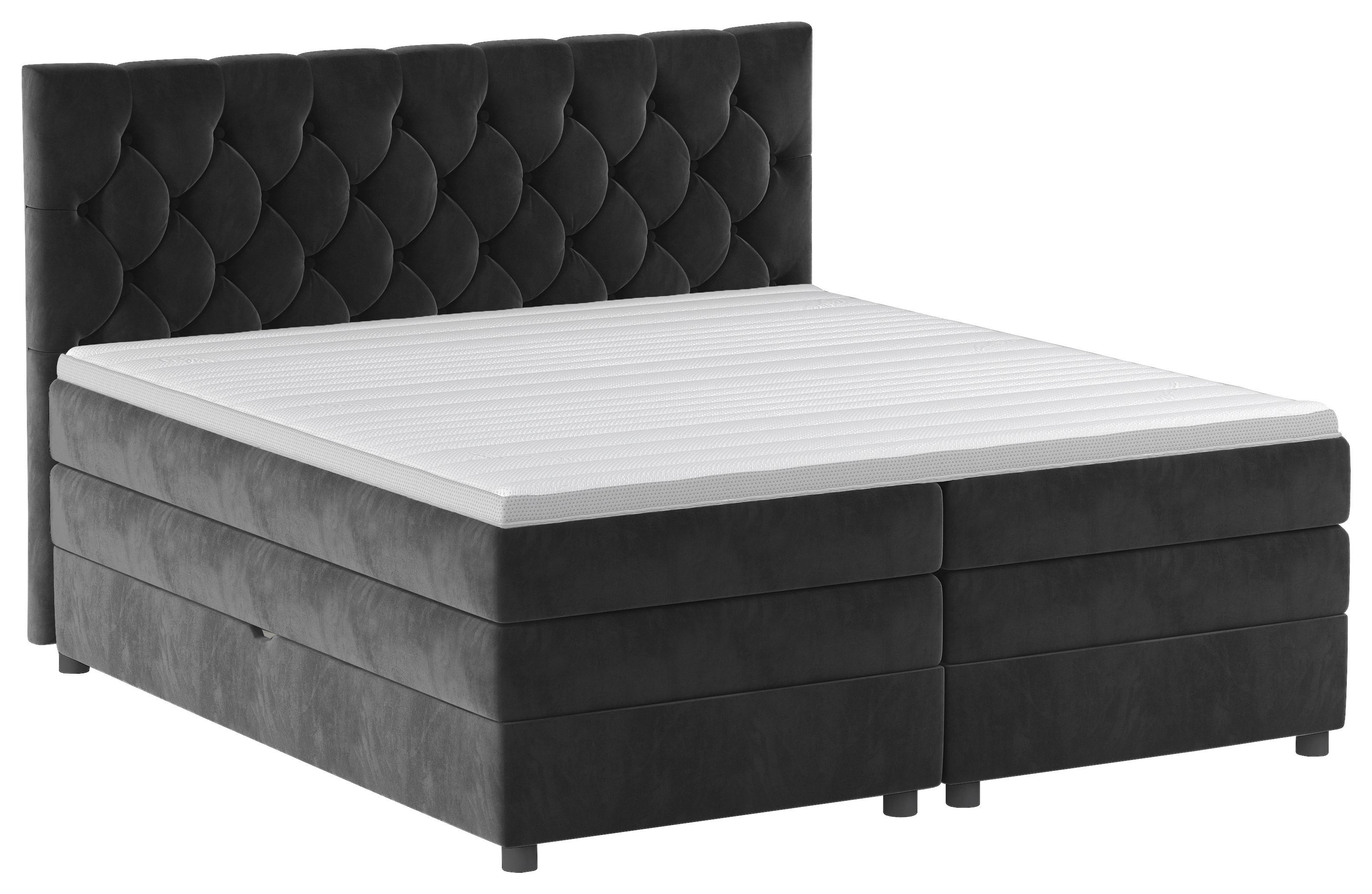 Boxspringbett Elio Schwarz 160x200 cm H2