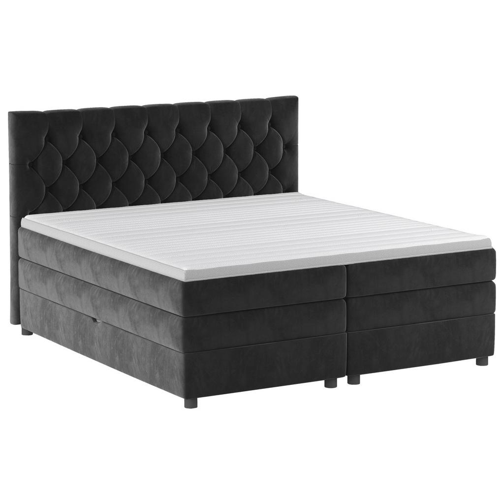 Boxspringbett Elio Schwarz 180x200 Cm H3