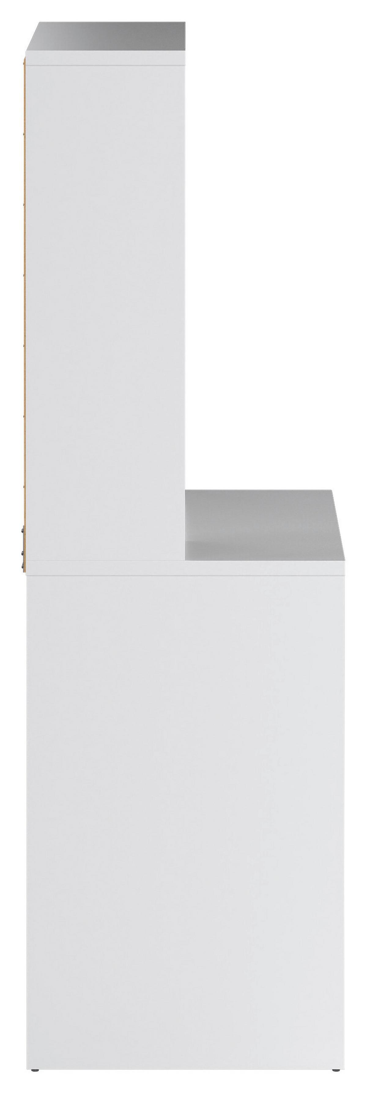 Schreibtisch mit Stauraum B 48,2cm H 156,2cm Weiß - Weiß Hochglanz, MODERN, Holzwerkstoff (149/48,2/156,2cm) - P & B