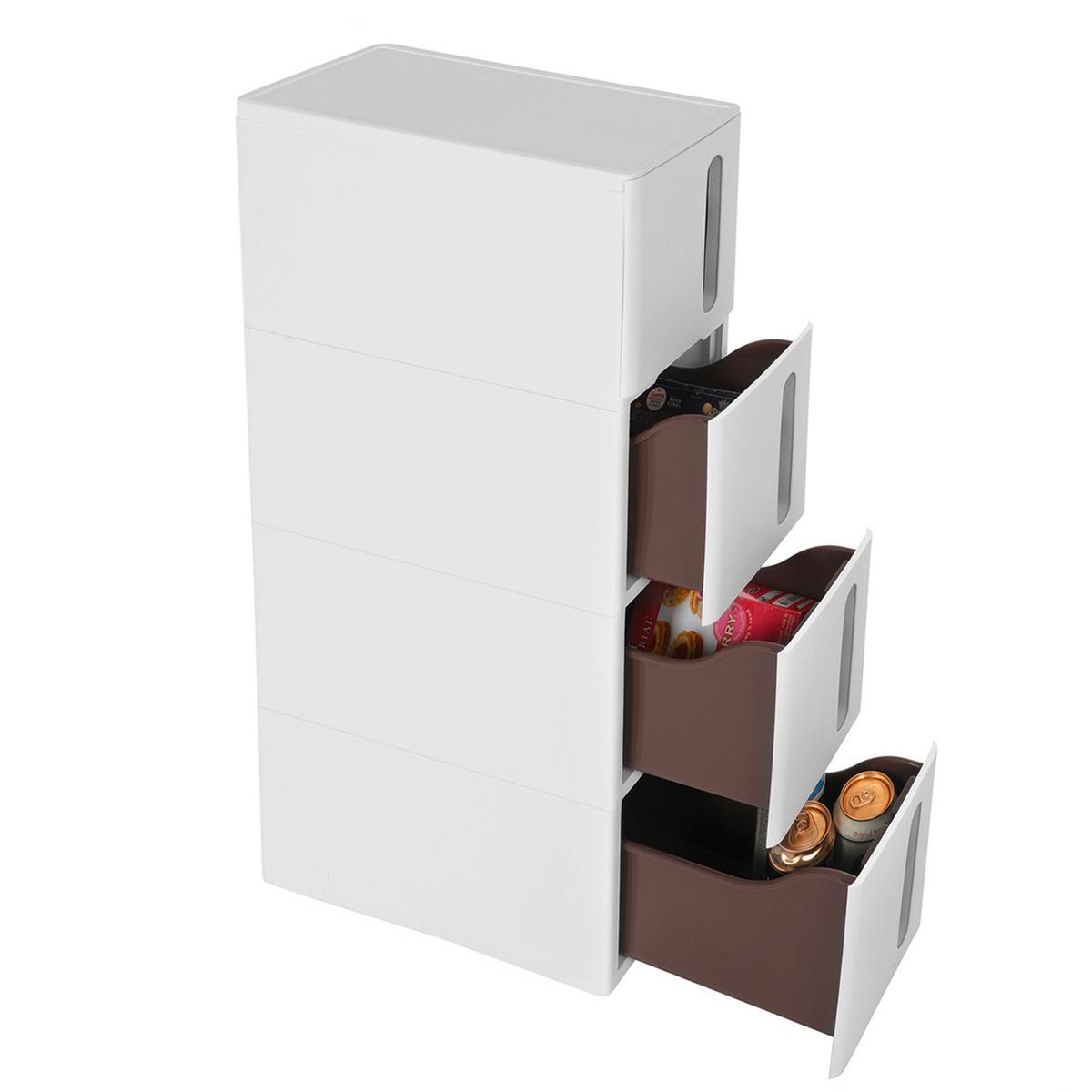 Küchenregal Braun, Weiß B: 17 Cm - Braun/Weiß, Basics, Kunststoff (17/83/45cm)