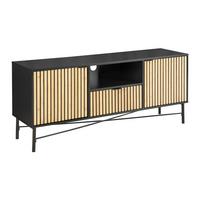 NÍZKA KOMODA MADRID -EXKLUSIV- - čierna/prírodná farba, Modern, kov/drevo (143/60/40cm) - Mömax