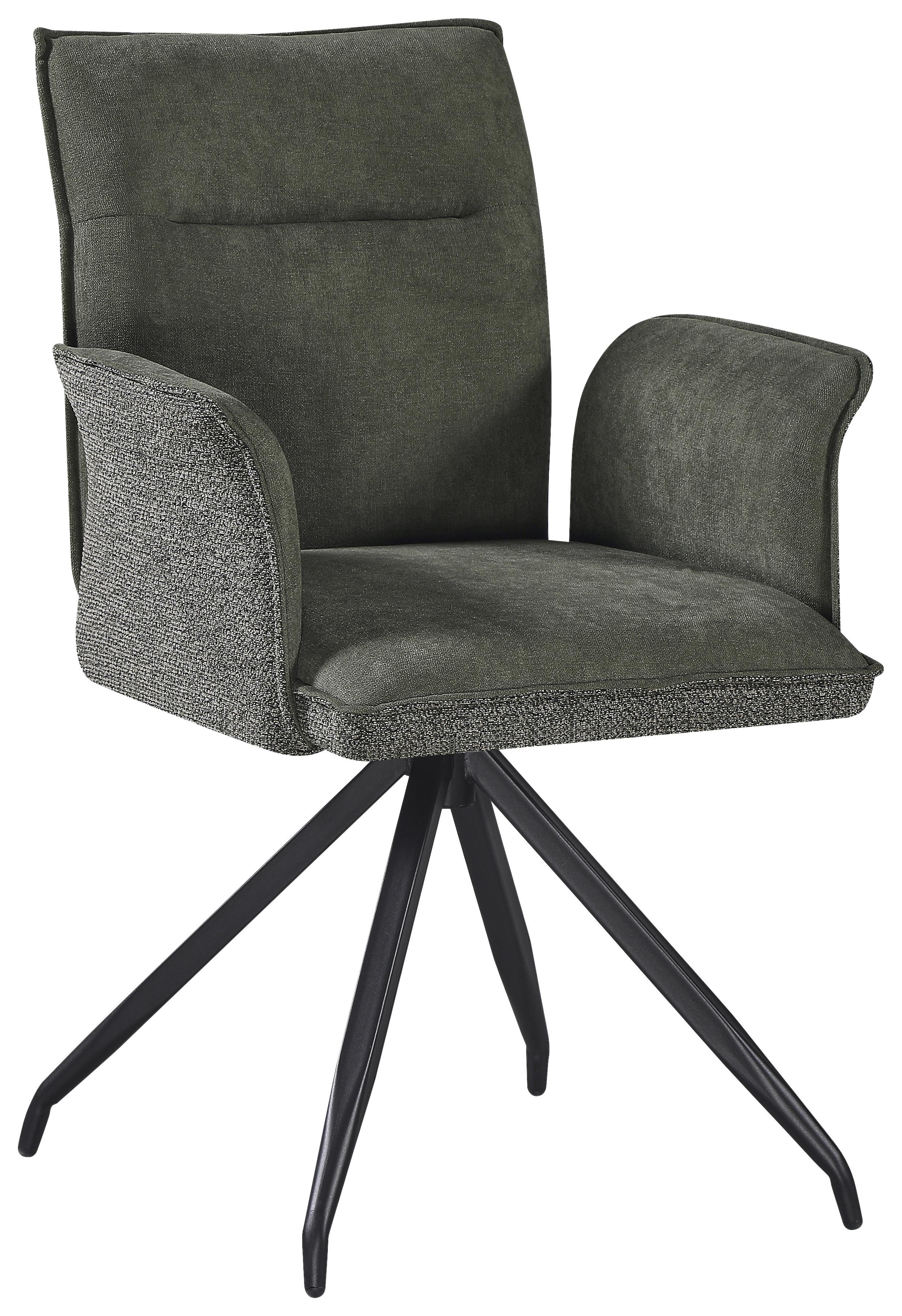 ŽIDLE S PODRUČKAMI NOVA - černá/zelená, Moderní, kov/textil (63/88/63cm) - Premium Living