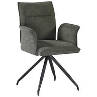 ŽIDLE S PODRUČKAMI NOVA - černá/zelená, Moderní, kov/textil (63/88/63cm) - Premium Living