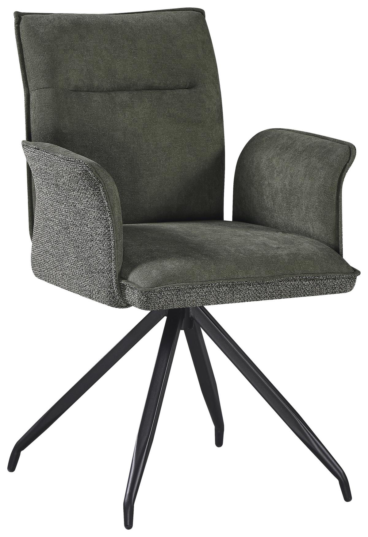 ŽIDLE S PODRUČKAMI NOVA - černá/zelená, Moderní, kov/textil (63/88/63cm) - Premium Living